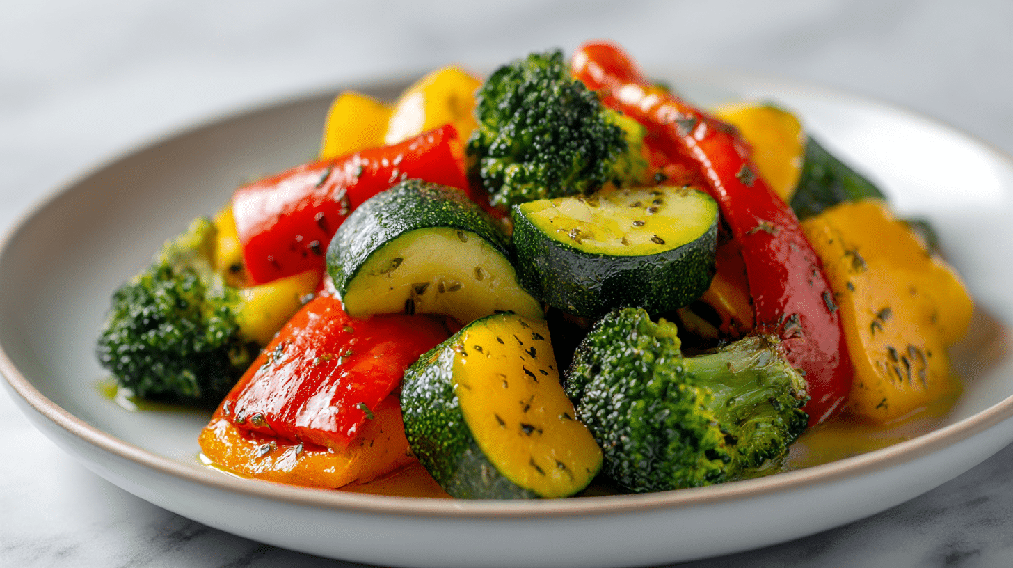 bunte veggies in air fryer, die sowohl schmecken als auch aussehen