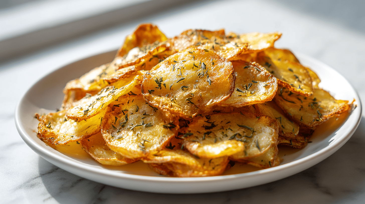 Knusprige kartoffelscheiben aus der Air Fryer
