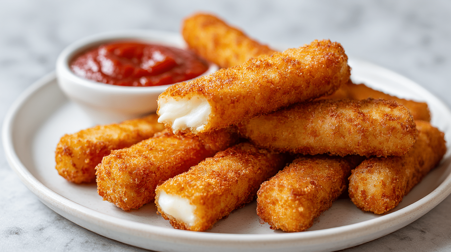mozzarella sticks paniert air fryer mit leckeren Dips