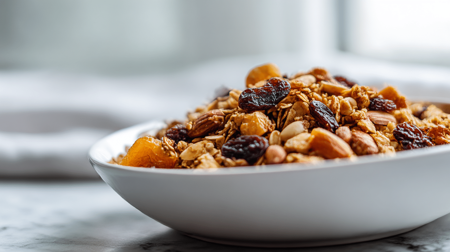 Müsli rösten im Air Fryer für einen knackigen Snack.