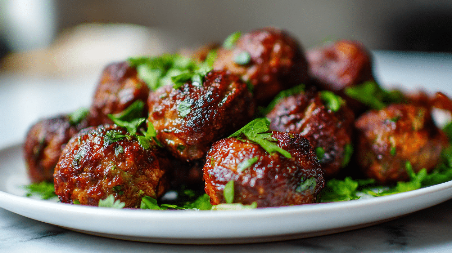 Gericht mit rinderhackfleisch im air fryer zubereitet