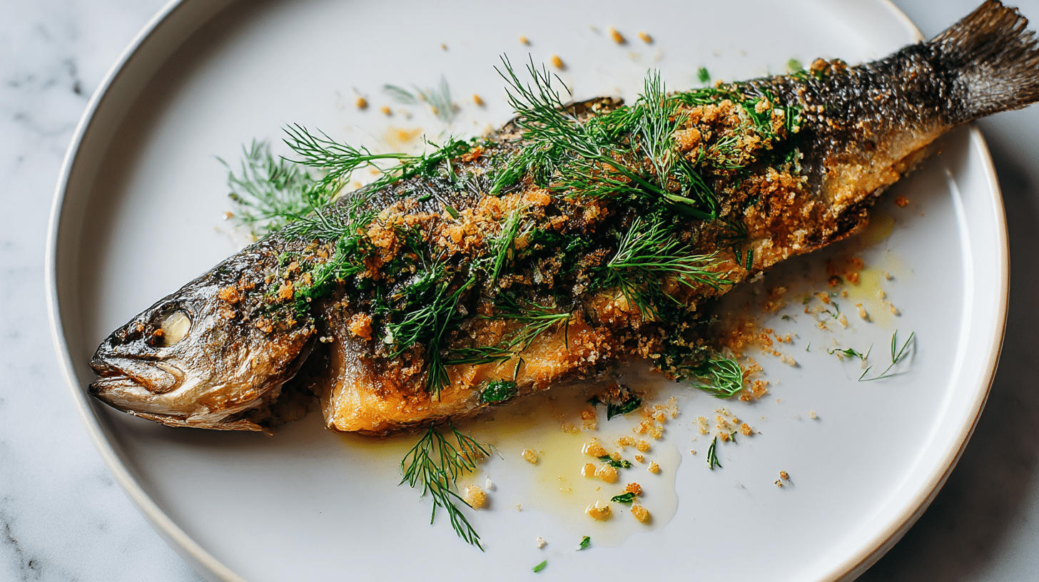 Saibling air fryer mit Gemüse, ein gesundes und schmackhaftes Gericht.