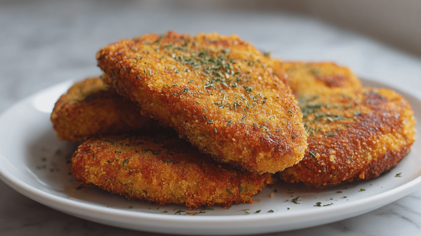 Vegane Schnitzel im Air Fryer zubereitet
