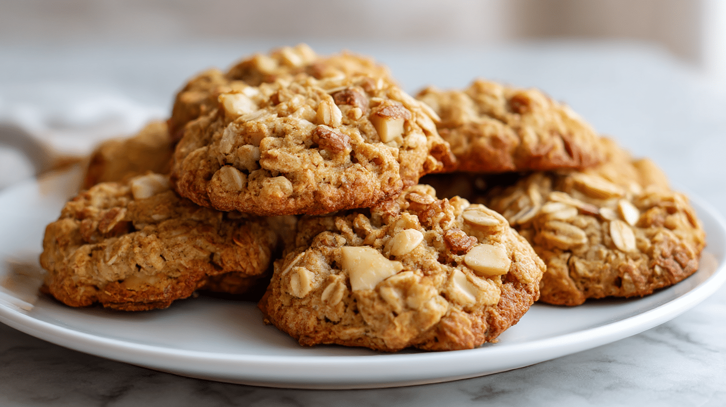 Eine leckere Portion cookies ohne zucker air fryer auf einem Teller.