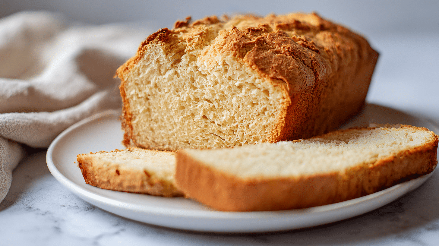Glutenfreies brot air fryer elegant angerichtet.