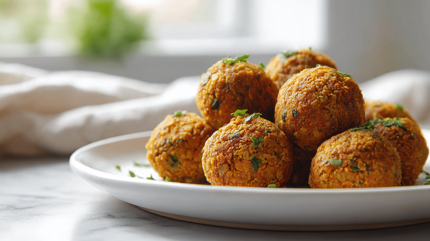 Leckere linsenbällchen air fryer für einen gesunden Snack