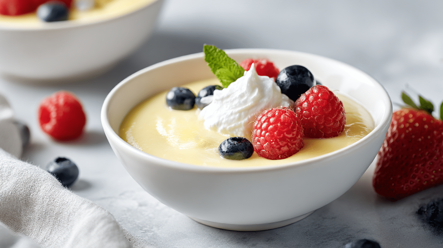Zubereitung von vanillepudding air fryer für schnelle Desserts.