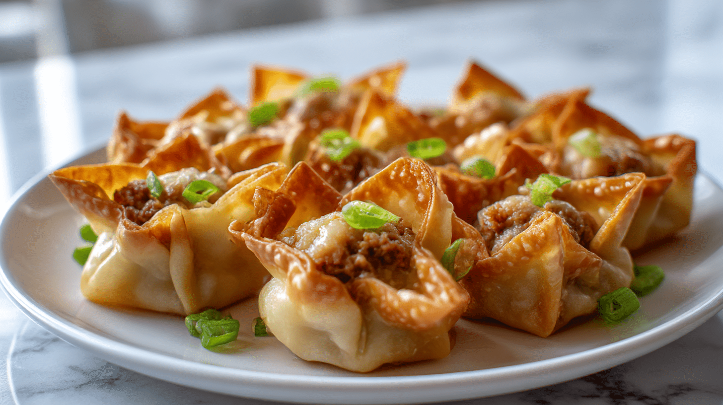 leckere wantan air fryer im knusprigen Teig