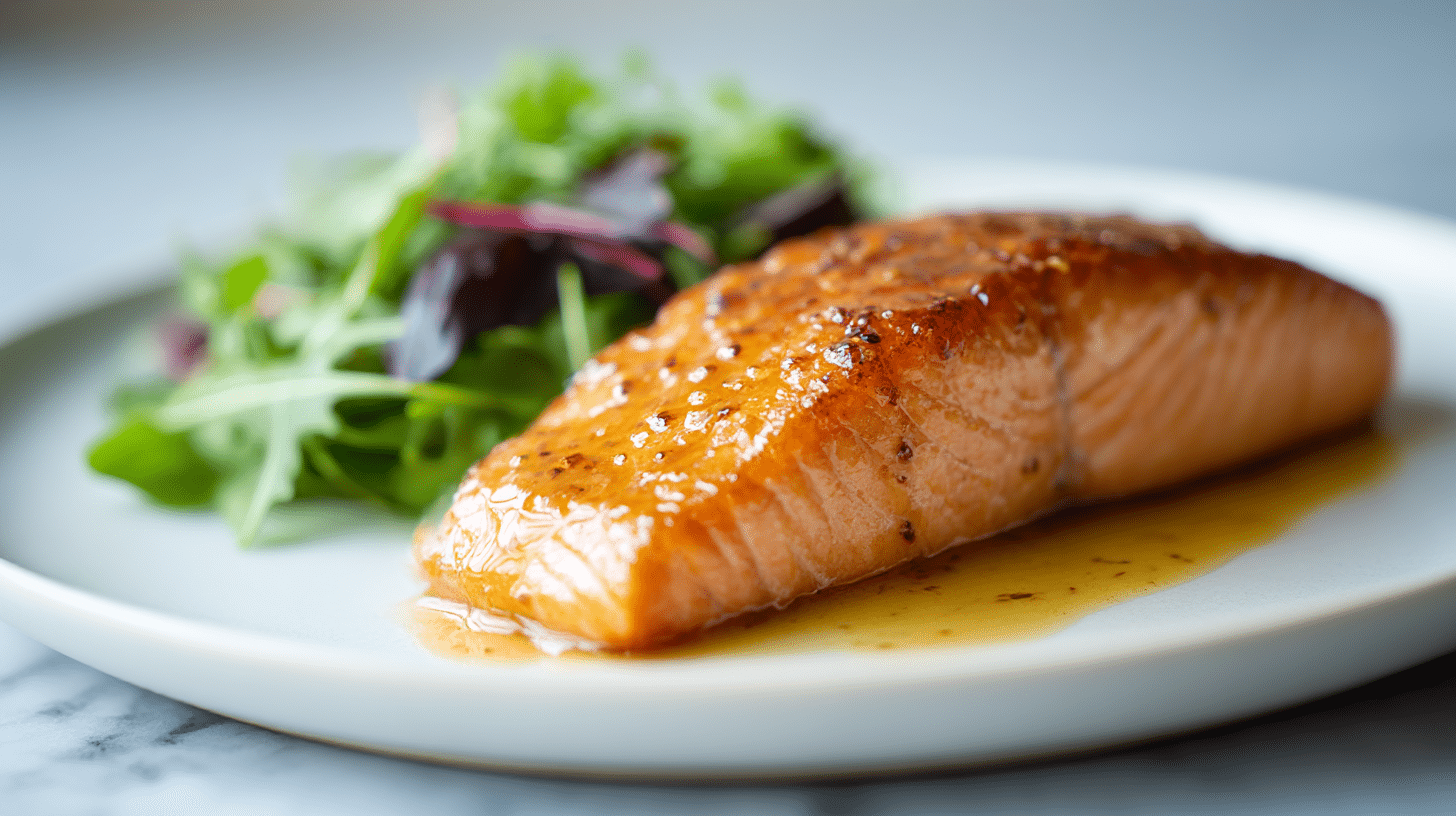 leckeres lachs air fryer honig senf Gericht aus frischem Lachs