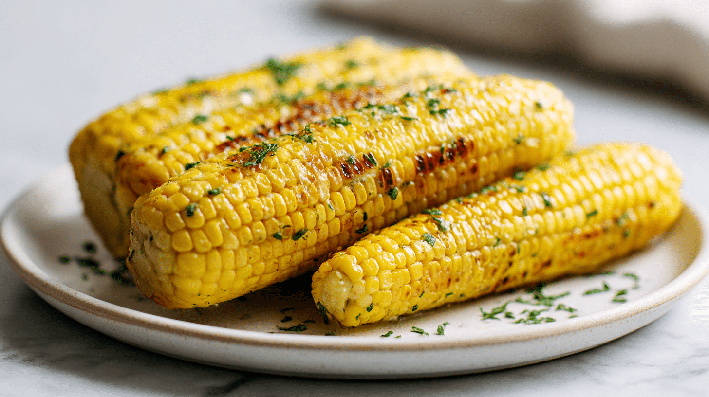maiskolben air fryer knoblauchbutter als köstlicher Snack