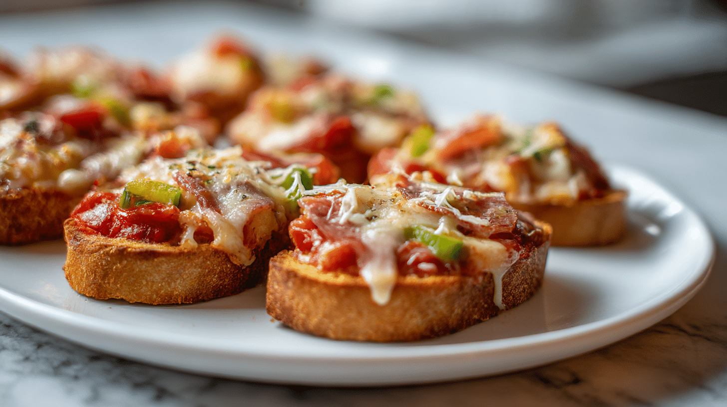 pizzatoasts air fryer schnell mit verschiedenen Zutaten