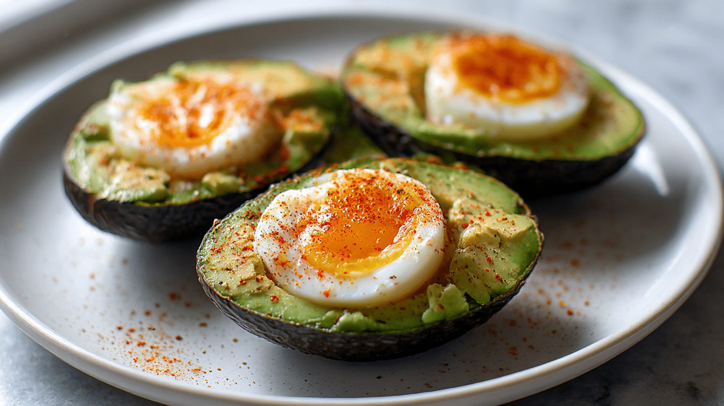 Schnelle Avocado Air Fryer Eier für ein herzhaftes Brunch.