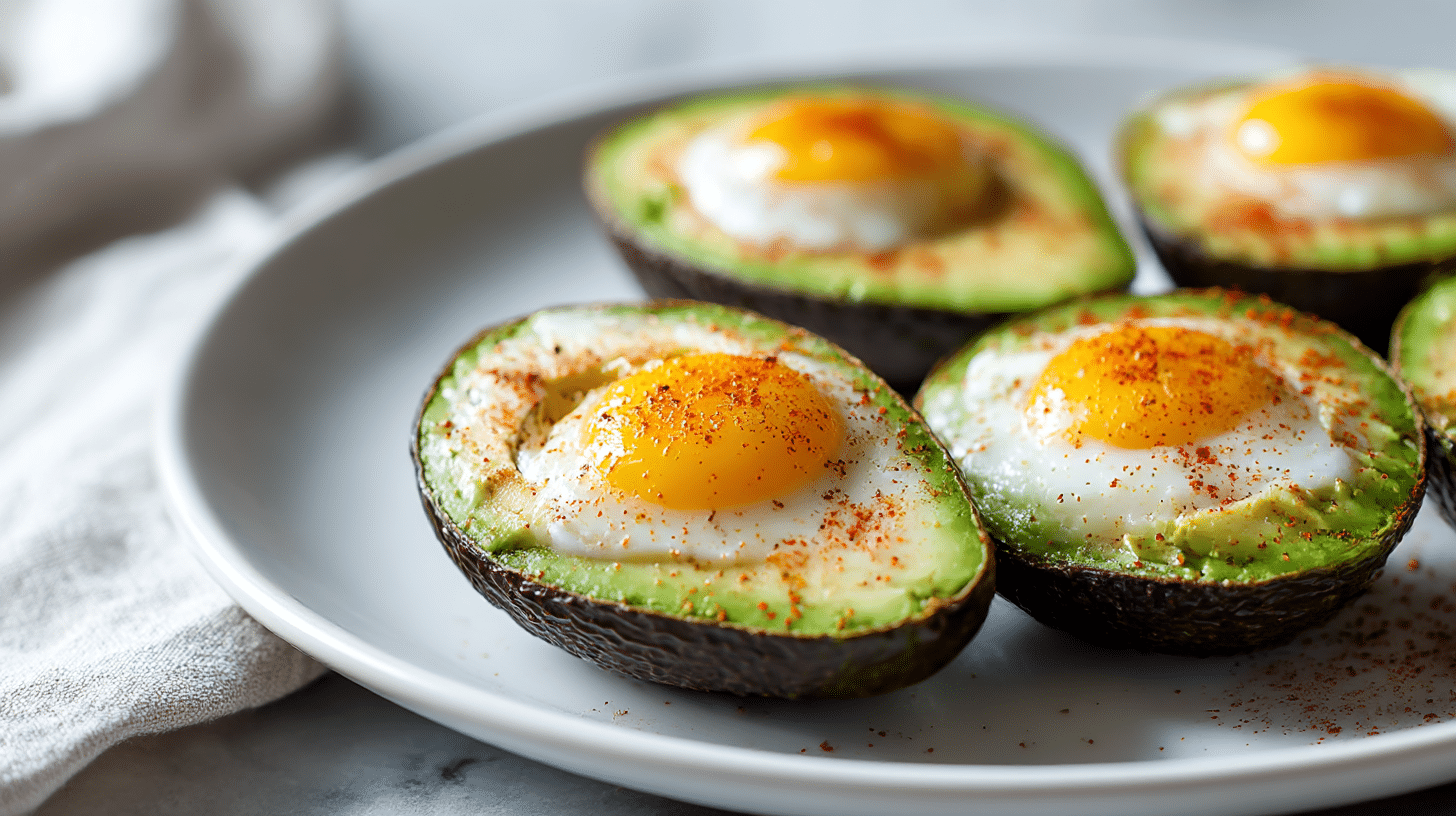 Avocado Air Fryer Eier perfekt zubereitet in der Heißluftfritteuse.