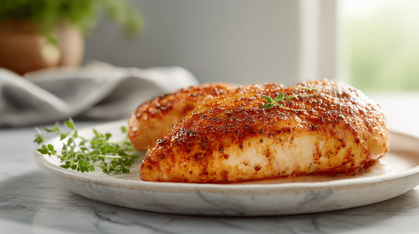 haehnchenbrust air fryer saftig in Scheiben geschnitten