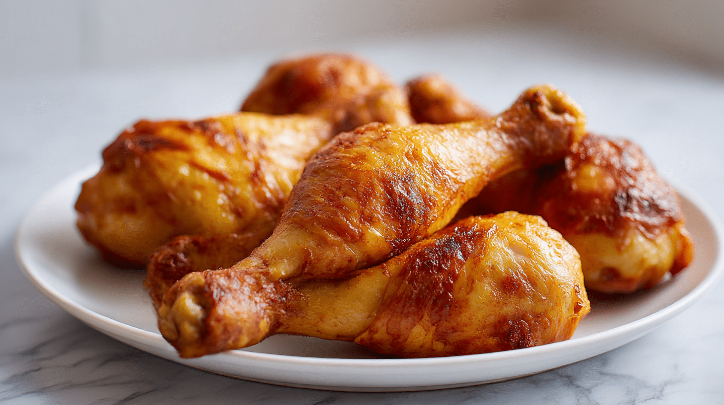 Die hähnchenkeulen air fryer knusprig sehen köstlich aus.