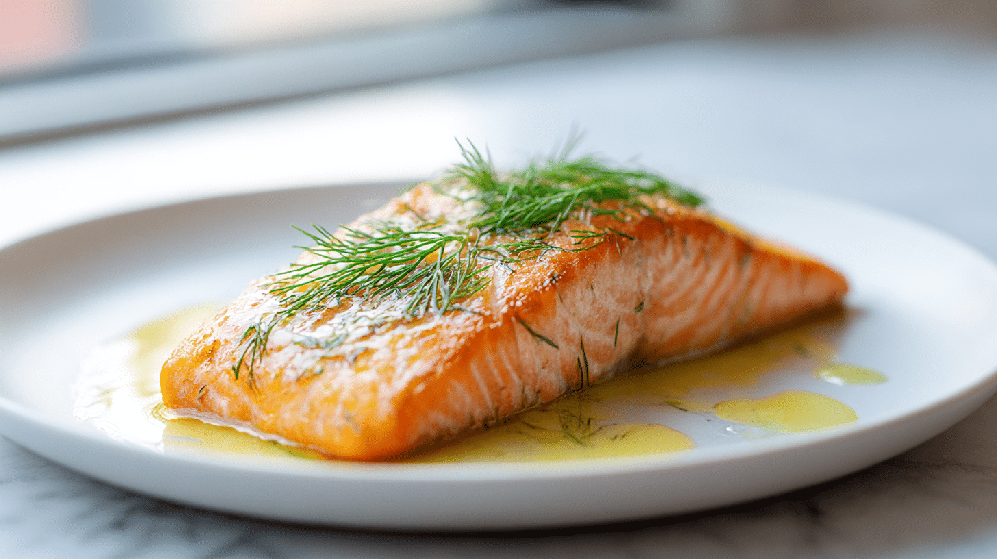 Lachs air fryer knusprig und saftig im Anschnitt